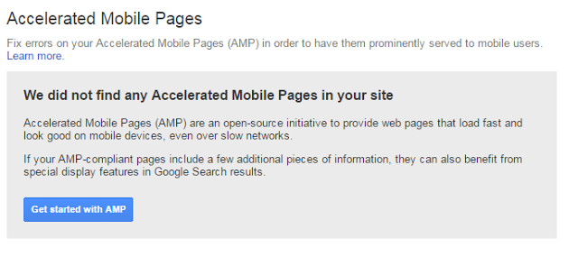 Accelerated Mobile Pages in Search Console